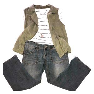 UNIONBAY dark denim stretch capris sz 7 juniors